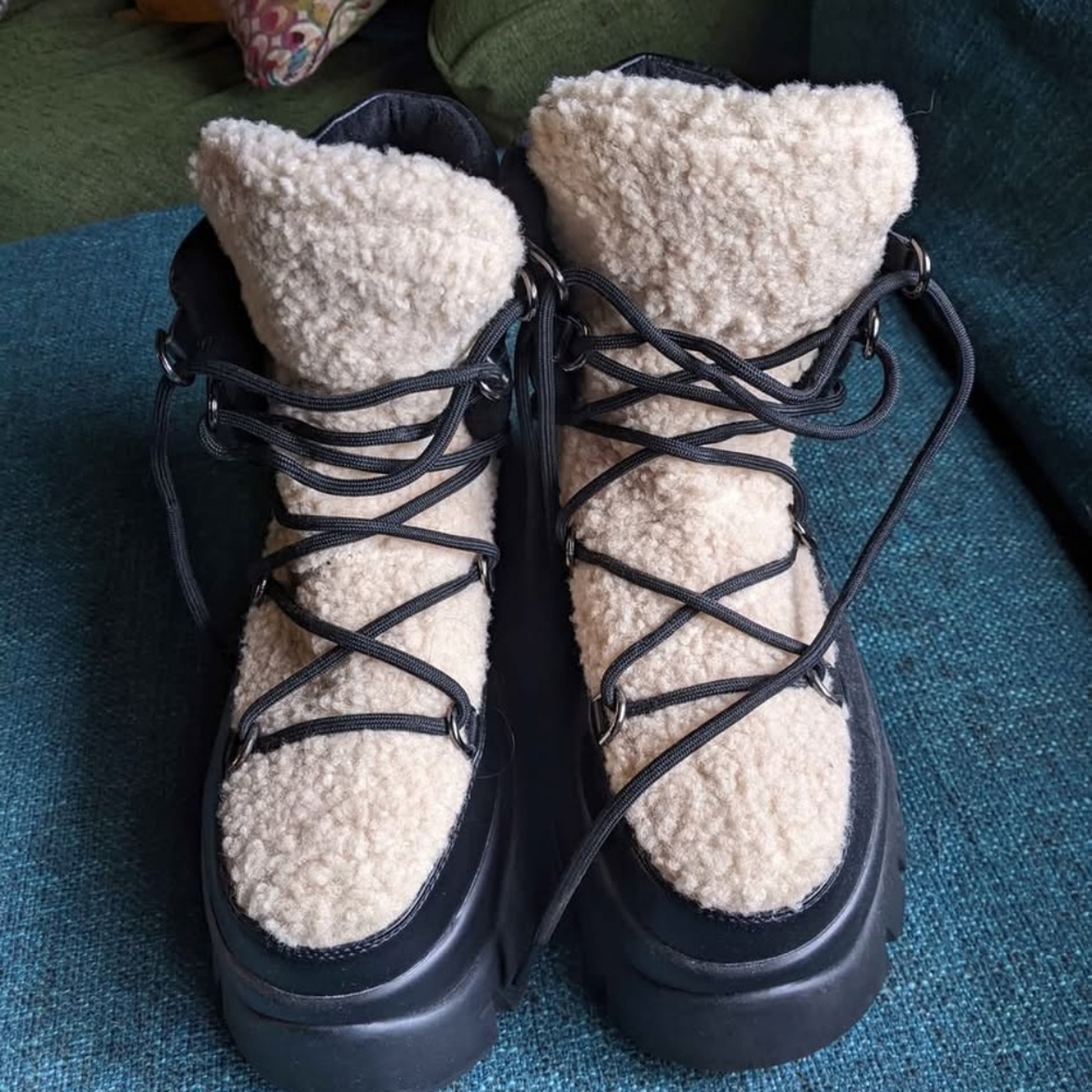 Cozy Cream and Black Women's Boots